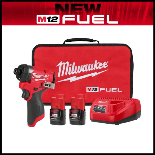 Milwaukee M12 FUEL 1/4" Hex Impact Driver Kit from GME Supply